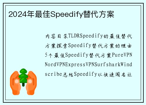 2024年最佳Speedify替代方案