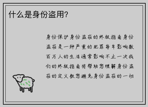 什么是身份盗用？